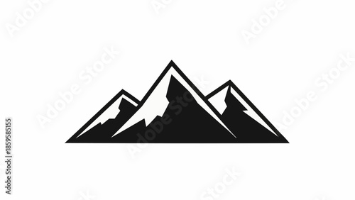 Stylized Mountain Peaks Silhouette Graphic Design.