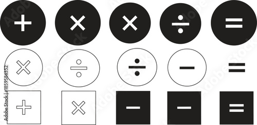 Set of Mathematical Symbols and Shapes
