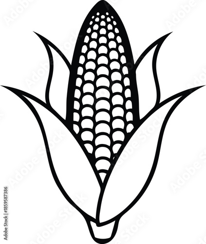 Corn outline vector icon