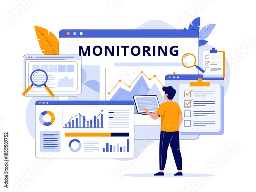 Business Analytics and Data Monitoring Concept