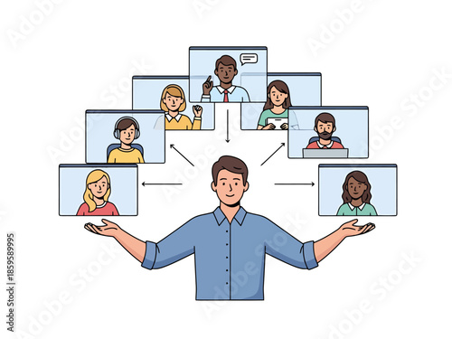 Team Collaboration and Communication Through Digital Platforms Remote Work Connection