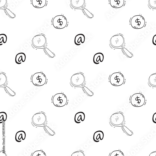 hand drawn business seamless pattern background