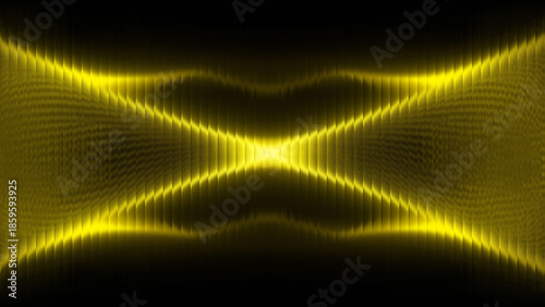 Mesmerizing golden fractal light waves creating an intricate glass-like texture on a dark abstract background, perfect for digital art and futuristic designs