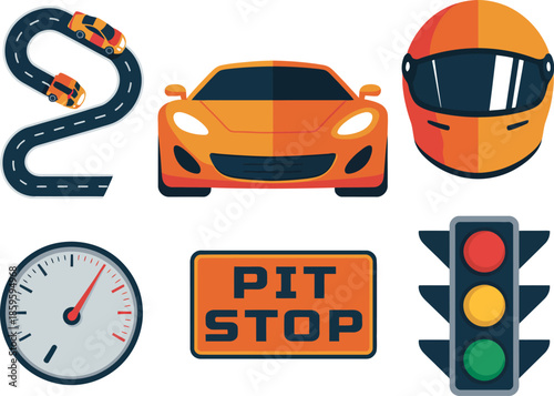 Racing elements vector illustration Vector