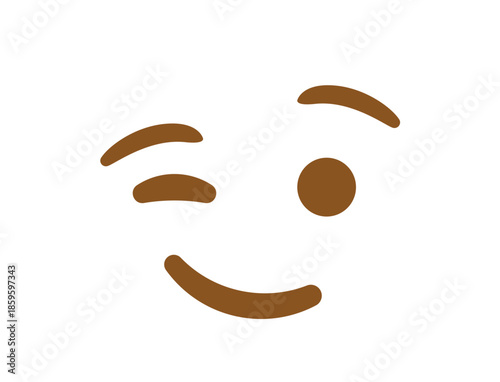 wink winking face emoji fun smile smiling emoji symbol sign icon vector illustration isolated flat playful, flirting, 