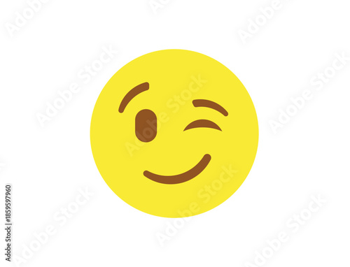 wink winking face emoji fun smile smiling emoji symbol sign icon vector illustration isolated flat playful, flirting, 