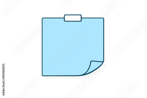 Light blue sticky note with curled corner on yellow gradient background