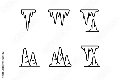 Stalactite and Stalagmite Icons