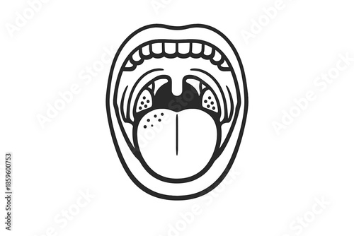 Stylized mouth with tongue and teeth