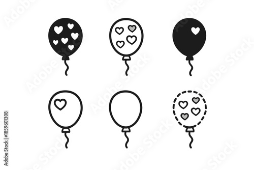 Heart Balloons Icons