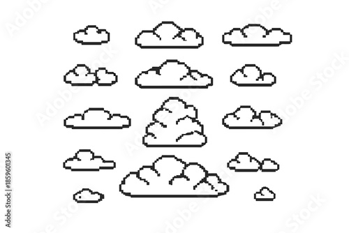 Pixelated Clouds Set