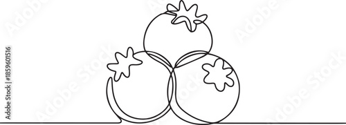 One single line drawing of whole healthy organic blueberries for orchard logo identity. Fresh blue berry fruitage concept for fruit garden icon. one line Icon drawing