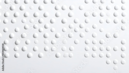 White, textured surface with evenly spaced, raised spherical dots, resembling braille