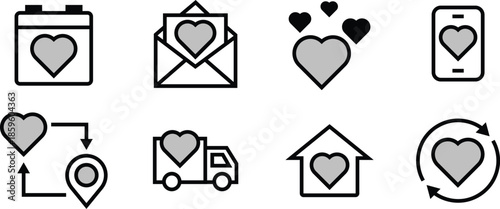 Icon Pack lovely, truelove, lovelight, sweethearts for Web UI UX, Mobile Apps, and Digital Asset