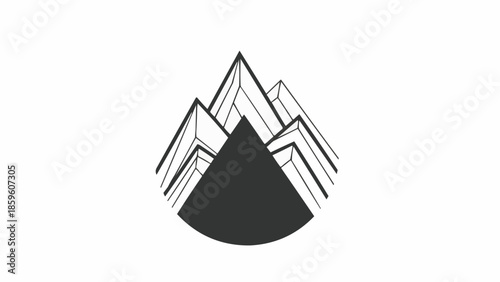 Geometric mountain peak logo design abstract symbol.