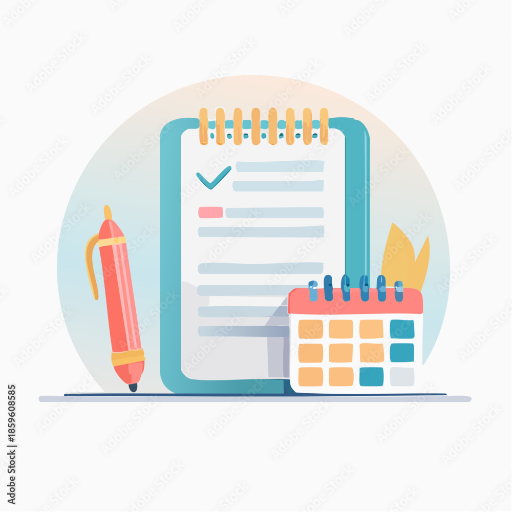 Obraz premium Checklist and Calendar Planning Concept