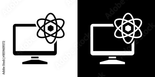 Quantum Computing Icon Set Vector Collection Isolated In Black And White