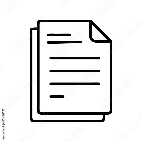 Stack of blank papers with lines for notes in a minimalist style  