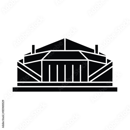 Sports Complex Building Background Icon