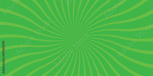 Vibrant green background with a swirling radial pattern of curved lines emanating from the center, creating a dynamic and energetic visual effect for design