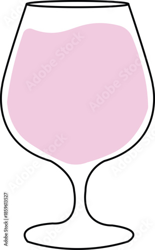 Brandy Snifter Glass with Pink Drink cognac glass beverage