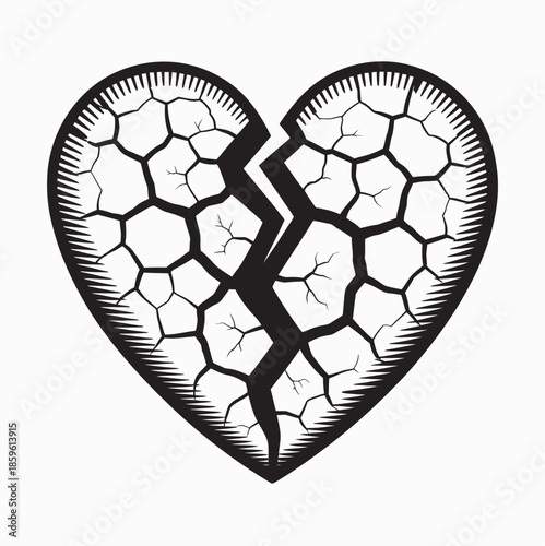 Cracked heart illustration symbolizing emotional pain, heartbreak, and relationship issues