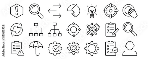 Business strategy and innovation icons for professional use
