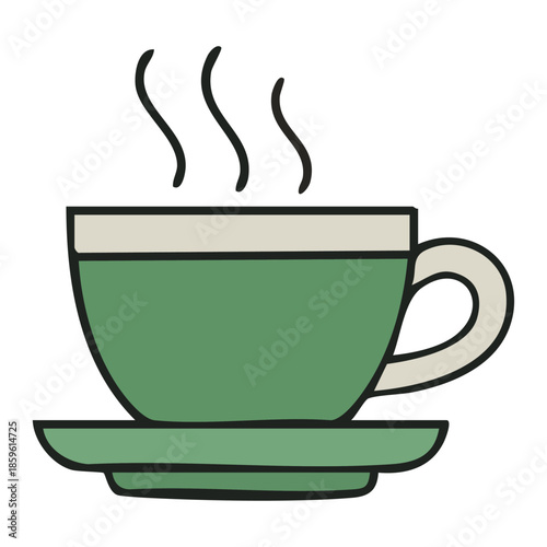 Steaming Cup of Tea: A single, inviting cup of tea steams gently, its warmth promising a moment of peaceful contemplation and flavor.