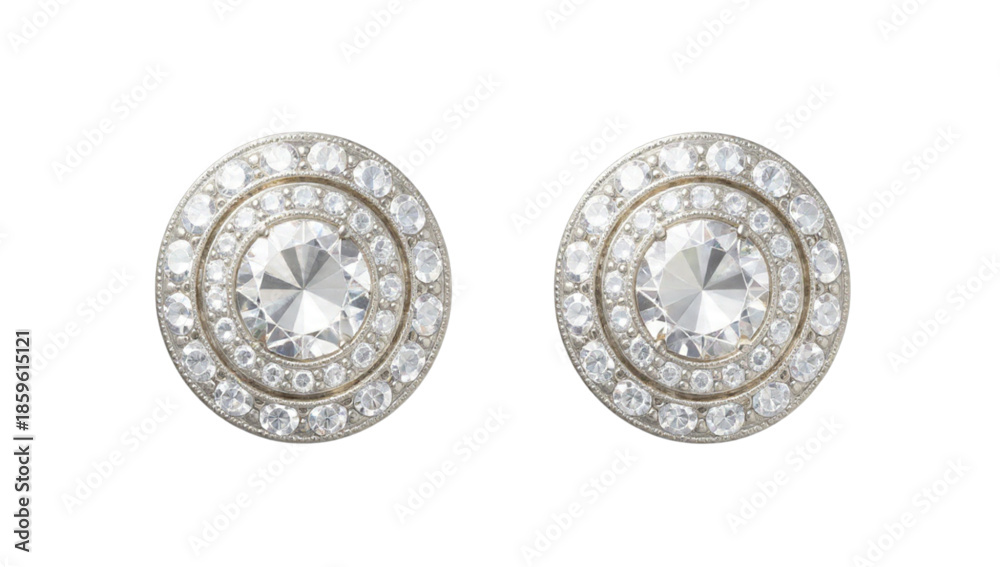 Obraz premium Elegant Diamond Stud Earrings Sparkle for Luxury Fashion, Beauty, and Jewelry Marketing Campaigns