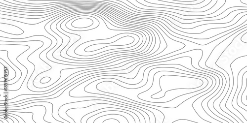 Minimalist abstract topographic contour line design with organic flowing curves, wavy black lines inspired by wood grain and fingerprint textures, presented in modern black and white line art.