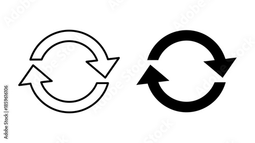 Outline and Filled Circular Arrow Icons in Contrast