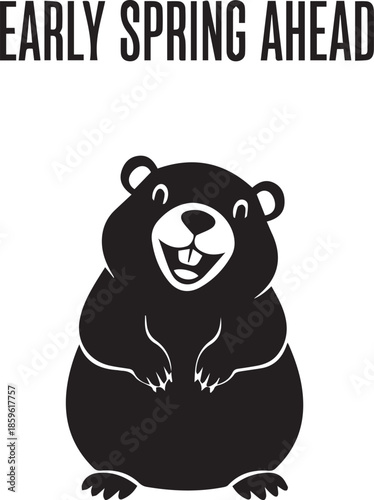 Happy groundhog predicts early spring ahead