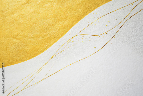 abstract background with golden  and a white paper texture