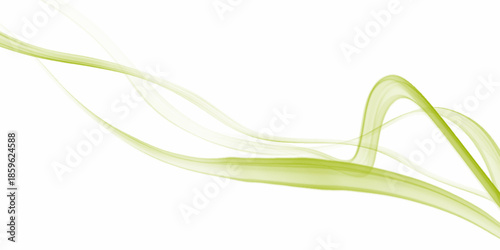 green smoke. Abstract smoke on white background - air humidifier mist swirl for design projects. Real photographed abstract smoke on white background. Bright gradient wave on white background, 