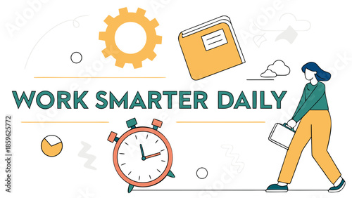 vector illustration of a business man with a briefcase