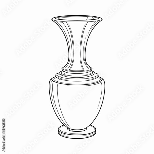 Elegant Art Deco urn vase with smooth curved silhouette