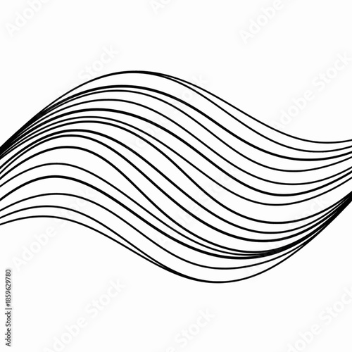 Art Deco wave pattern with flowing parallel geometric lines