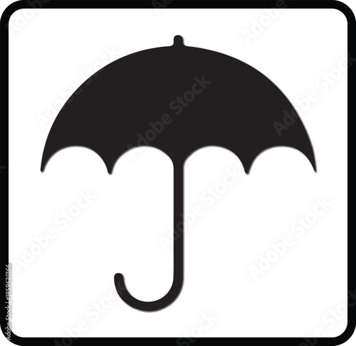 Black umbrella icon a simple vector symbol for protection and weather isolated on a white background