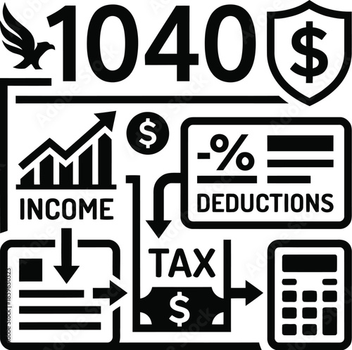 Tax Form 1040 document for financial planning
