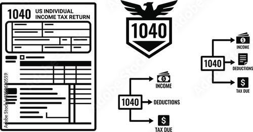 Tax Form 1040 document for financial planning