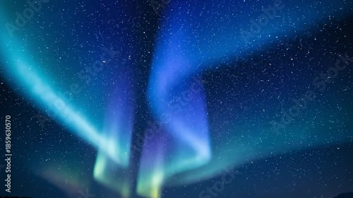 Wallpaper Mural Vibrant Northern Lights Display Over Starry Night Sky in Stunning Natural Landscape Torontodigital.ca