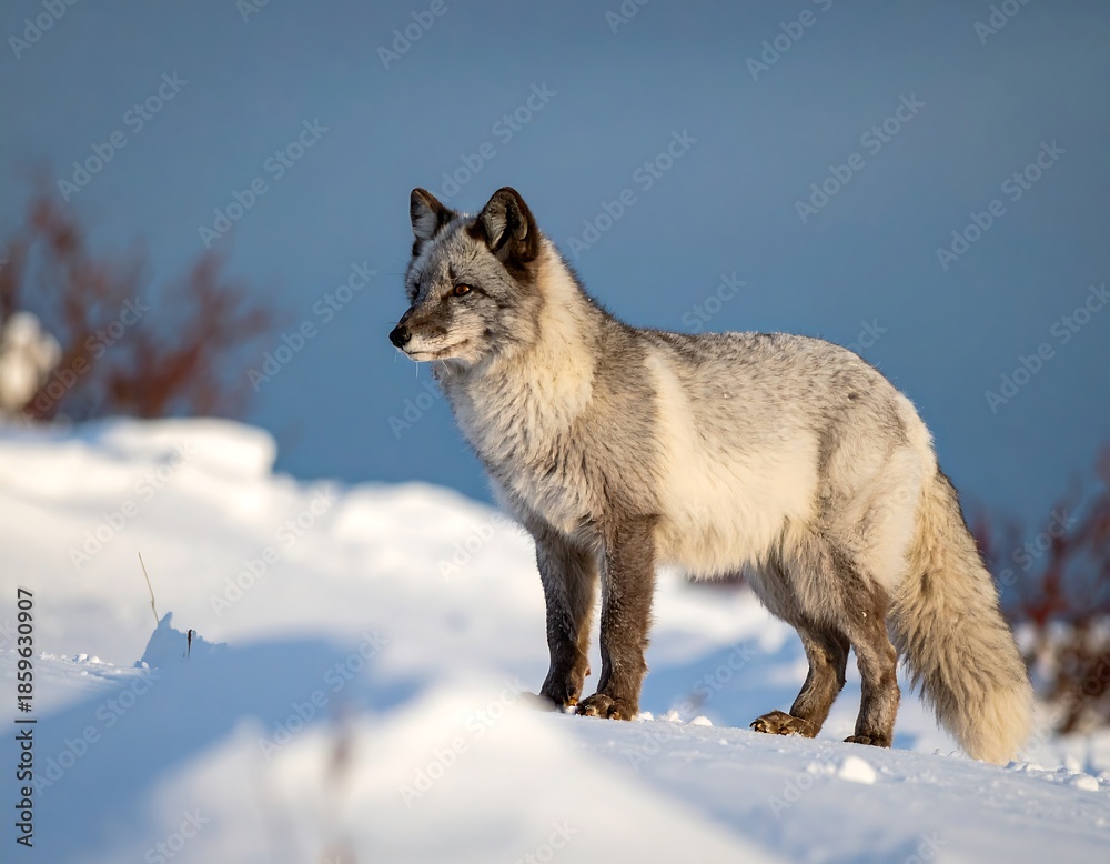 Obraz premium Arctic fox in snowy landscape (1)
