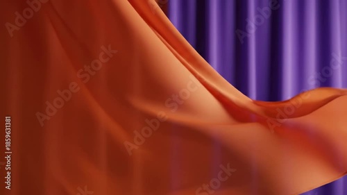 Wallpaper Mural Elegant Flowing Fabrics in Orange and Purple Drapery for Creative Design Projects Torontodigital.ca