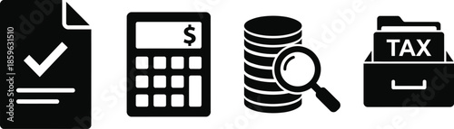 Tax preparation checklist flat design vector illustration