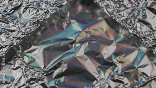 Wallpaper Mural Shiny Crinkled Aluminum Foil Surface with Reflective Light Patterns and Textures Torontodigital.ca