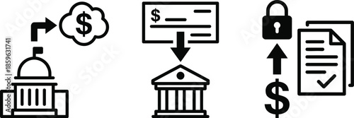 Tax refund direct deposit digital payment concept.