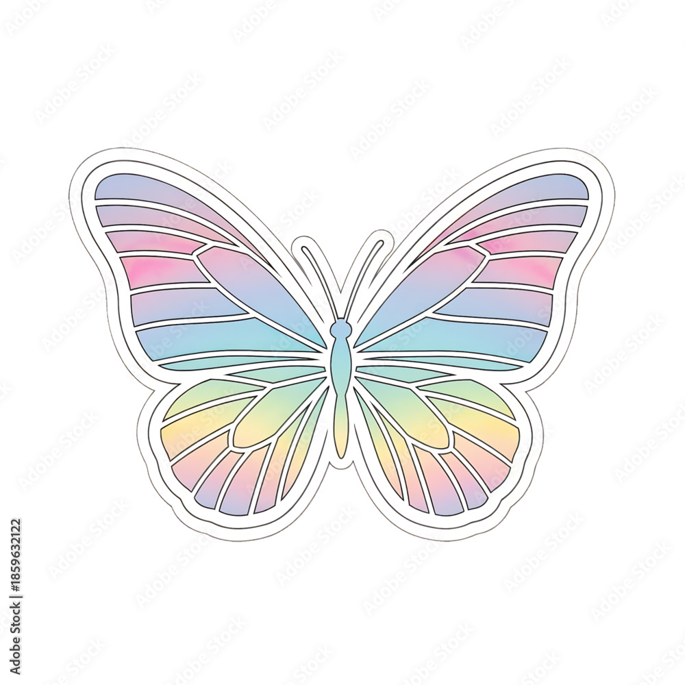 Fototapeta premium Pastel butterfly symbolizing transformation, spring beauty, and gentle motion