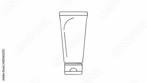 Simple line drawing of a cosmetic cream tube container.