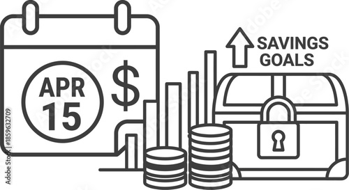 Tax season savings goals financial planning concept.
