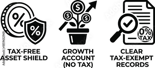 Tax-free savings account concept with financial growth
